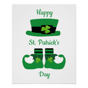 Leprechaun St. Patrick's Day Green Black Perfect Poster