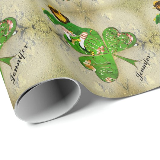 Leprechaun St. Patrick's Day inpakpapier (Rol Hoek)