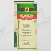 Leprechaun St. Patrick's Day Invitation Kaart (Voorkant / Achterkant)