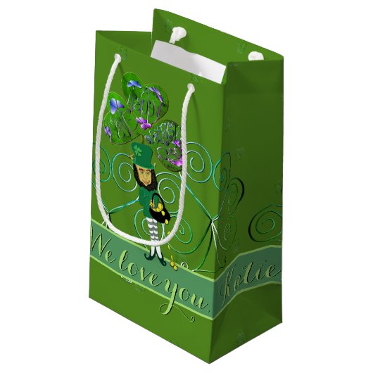 Leprechaun St. Patrick's Day Klein Cadeauzakje (Achterkant Gekanteld)