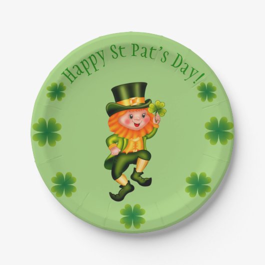 Leprechaun St Patrick's Day Papieren Bordje (Voorkant)