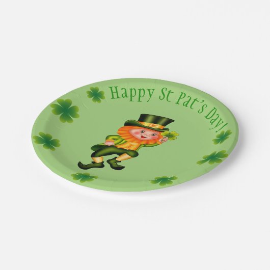 Leprechaun St Patrick's Day Papieren Bordje (Gekanteld)