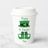 Leprechaun St. Patrick's Day Party Green Black Papieren Bekers (Achterkant)