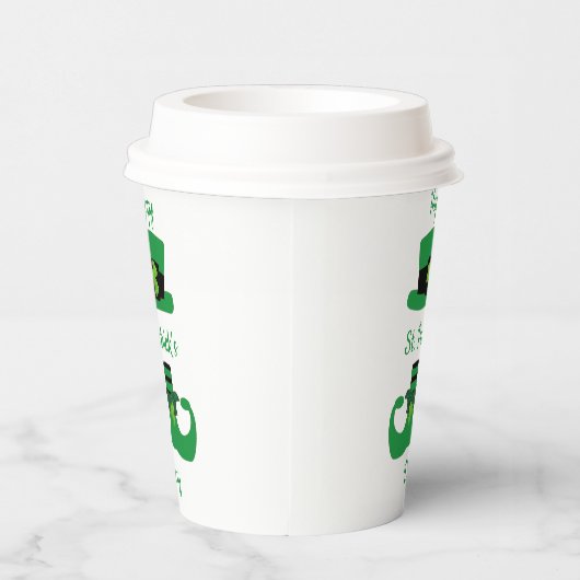 Leprechaun St. Patrick's Day Party Green Black Papieren Bekers (Rechts)