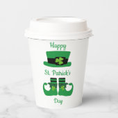 Leprechaun St. Patrick's Day Party Green Black Papieren Bekers (Voorkant)