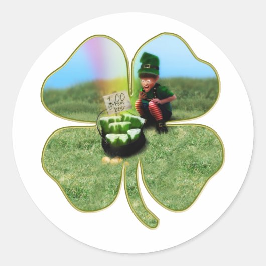 Leprechaun St. Patrick's Day Ronde Sticker (Voorkant)
