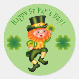 Leprechaun St Patrick's Day Ronde Sticker