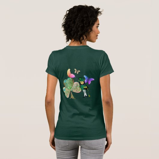 Leprechaun St. Patrick's Day Shamrock T-Shirt (Achterkant volledig)