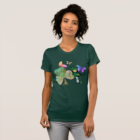 Leprechaun St. Patrick's Day Shamrock T-Shirt (Voorkant volledig)
