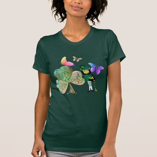 Leprechaun St. Patrick's Day Shamrock T-Shirt (Voorkant)