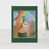 Leprechaun St. Patrick's Day Tabby Kat Kaart (Voorkant)