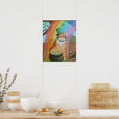 Leprechaun St. Patrick's Day Tabby Kat Muur Kunst Poster (Keuken)