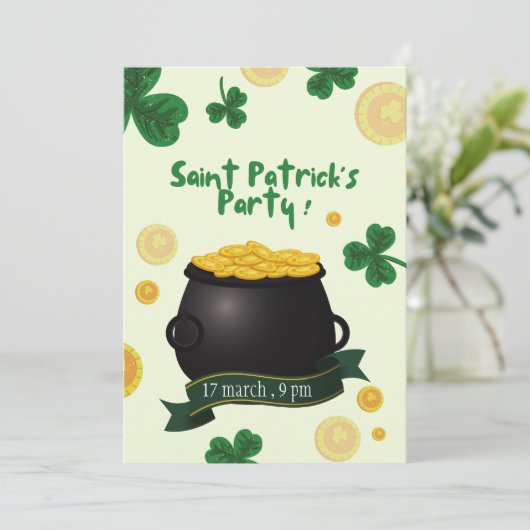 Leprechaun St.Patrick's Day Uitnodiging (Staand voorkant)