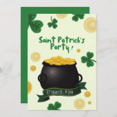 Leprechaun St.Patrick's Day Uitnodiging (Voorkant / Achterkant)