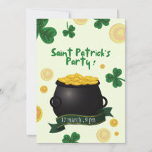 Leprechaun St.Patrick's Day Uitnodiging