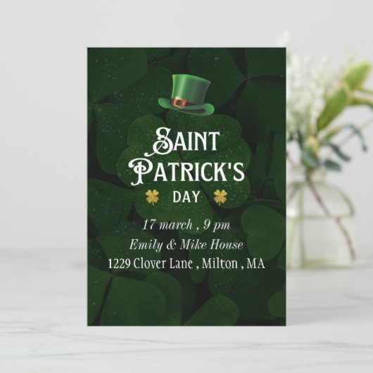 Leprechaun St.Patrick's Day Uitnodiging (Staand voorkant)