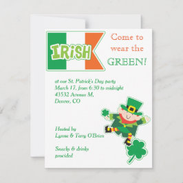 Leprechaun St Patricks Day Uitnodiging