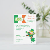 Leprechaun St Patricks Day Uitnodiging (Staand voorkant)