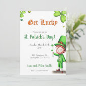 Leprechaun St. Patrick's Day Uitnodiging (Staand voorkant)