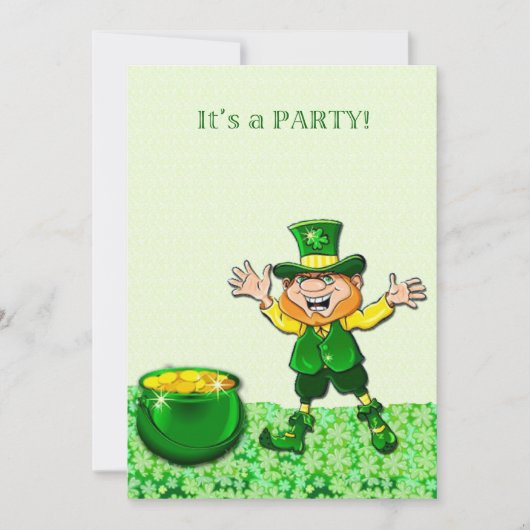 Leprechaun St. Patrick's Day Uitnodiging (Voorkant)