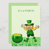 Leprechaun St. Patrick's Day Uitnodiging (Voorkant / Achterkant)