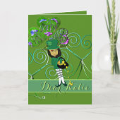 Leprechaun St. Patrick's Day Vouwkaart Kaart (Voorkant)