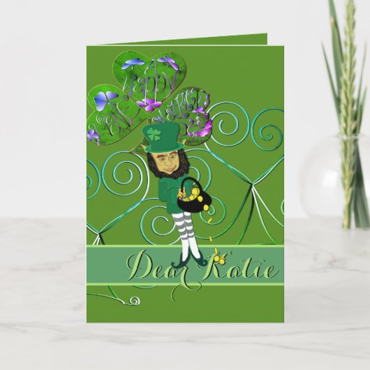 Leprechaun St. Patrick's Day Vouwkaart Kaart (Voorkant)