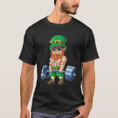 Leprechaun St Patricks Day Weightlifting Deadlift T-shirt (Voorkant)