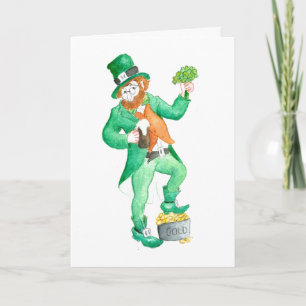 "Leprechaun" St Patrick's Day Wenskaart Kaart