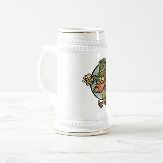 Leprechaun Stein Bierpul (Voorkant links)
