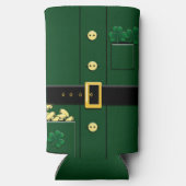 Leprechaun Suit St Patricks Day 12oz Slim Seltzer Blikjeskoeler (Achterkant)