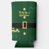 Leprechaun Suit St Patricks Day 12oz Slim Seltzer Blikjeskoeler (Voorkant)