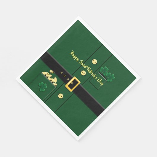 Leprechaun Suit St Patricks Day Party P Napkin Servetten (Hoek)