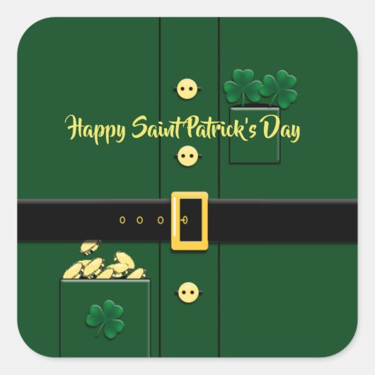 Leprechaun Suit St Patricks Day Party Sticker (Voorkant)