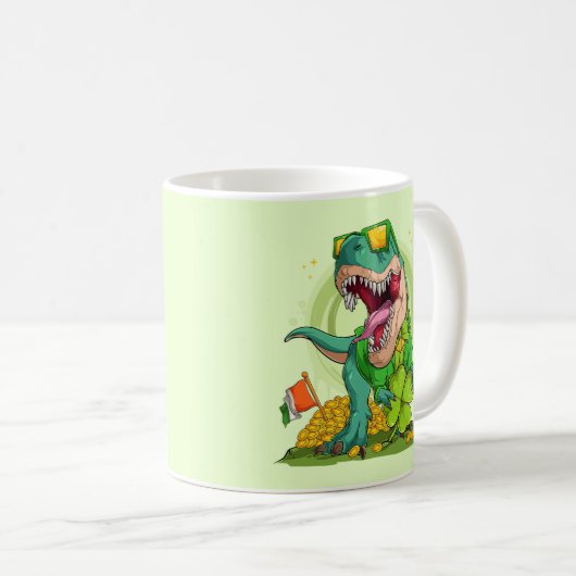 Leprechaun T-Rex St. Patrick's Day Koffiemok (Voorkant rechts)