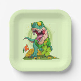 Leprechaun T-Rex St. Patrick's Day Papieren Bordje