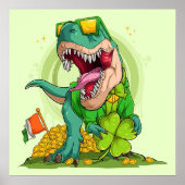 Leprechaun T-Rex St. Patrick's Day Poster (Voorkant)