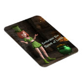 Leprechaun Toon Meisje naast de pot met goud Magneet (Rechterzijde)