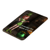 Leprechaun Toon Meisje naast de pot met goud Magneet (Linkerzijde)