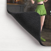 Leprechaun Toon Meisje naast de pot met goud Muismat (Hoek)