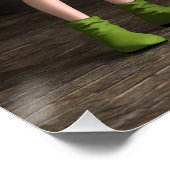 Leprechaun Toon Meisje naast de pot met goud Perfect Poster (Hoek)