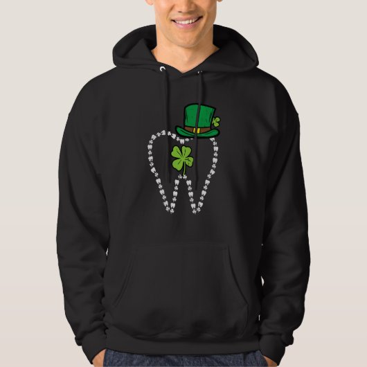 Leprechaun Tooth Shamrock St Patrick Day Dentist D Hoodie (Voorkant)