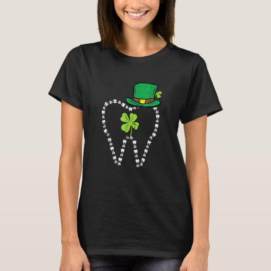 Leprechaun Tooth Shamrock St Patrick Day Dentist D T-shirt (Voorkant)
