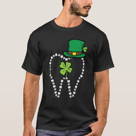 Leprechaun Tooth Shamrock St Patrick Day Dentist D T-shirt (Voorkant)