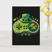 Leprechaun videogame-controller St. Paddys gamer Kaart (Gele Bloem)