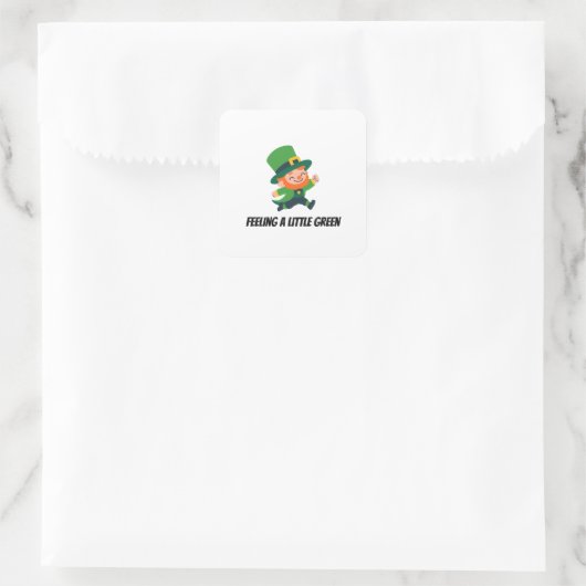 Leprechaun Vierkante Sticker (Tas)