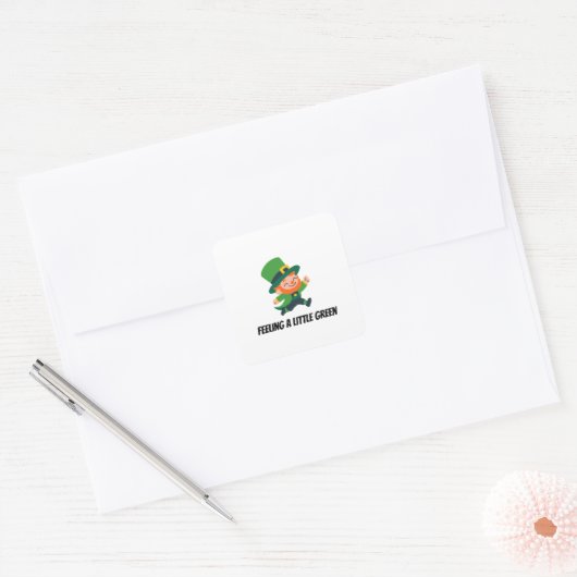 Leprechaun Vierkante Sticker (Envelop)