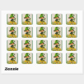 Leprechaun Vierkante Sticker (Vel)