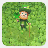 Leprechaun Vierkante Sticker (Voorkant)