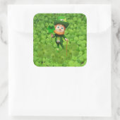 Leprechaun Vierkante Sticker (Tas)